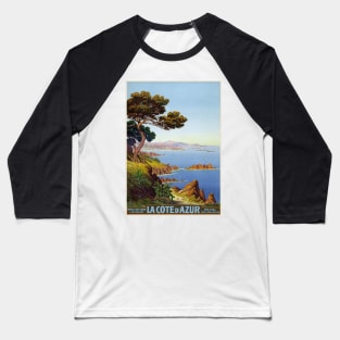 La Côte d'Azur France Vintage Poster 1920 Baseball T-Shirt